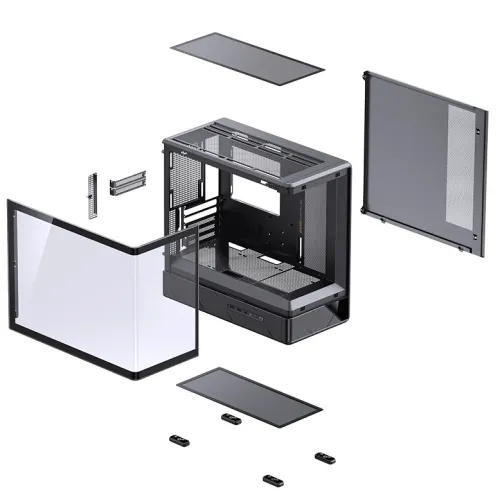 Case PC JONSBO M-ATX D200 Black – GPU 410mm| AIO 240mm| M-ATX